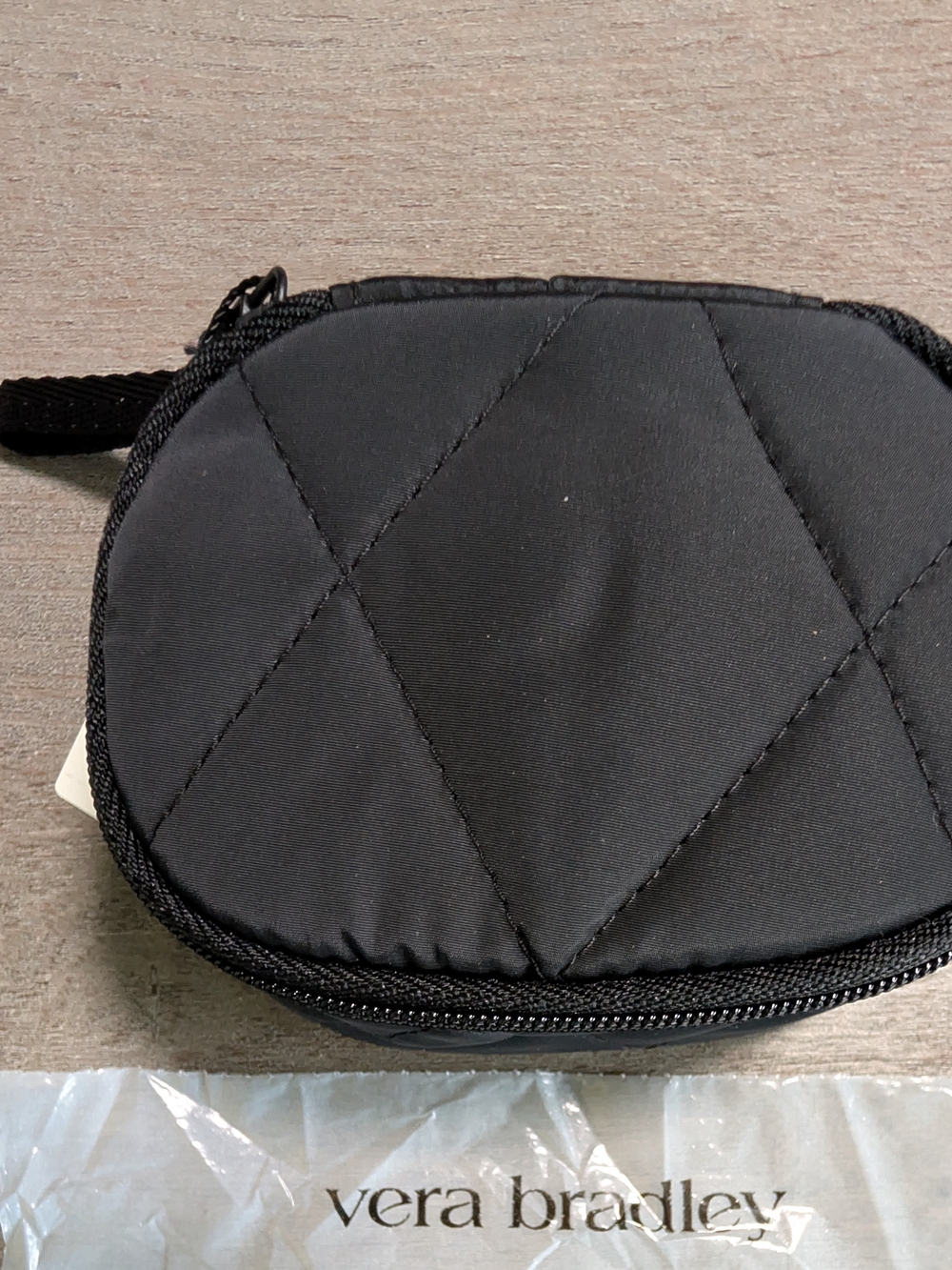 Vera Bradley Black Quilted Small Zip Pouch